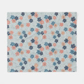 Wiese mit bunten Frühlingsblumen Fleecedecke (Vorderseite (Horizontal))