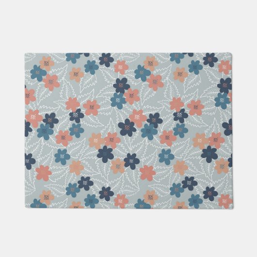 Wiese mit bunten Frühlingsblumen Fußmatte (Vorderseite)