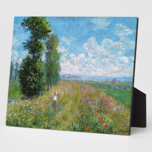 Wiese mit Pappeln von Claude Monet Fotoplatte