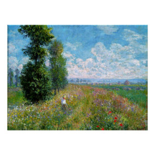 Wiese mit Pappeln von Claude Monet Poster