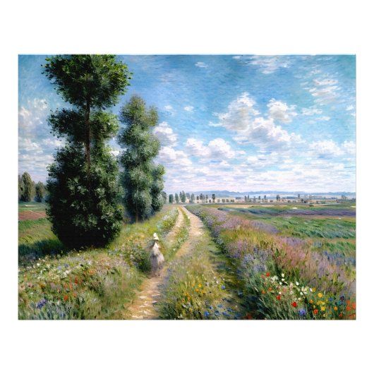 Wiese mit Poplars Fotodruck (Vorne)
