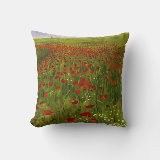 Wiese mit Poppies (1896) Merse Pál Szinyei Kissen (Vorderseite)