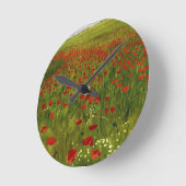 Wiese mit Poppies (1896) Merse Pál Szinyei Runde Wanduhr (Winkel)