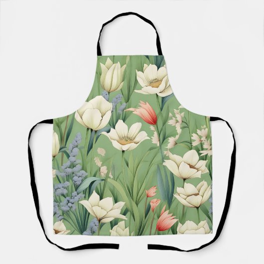 Wiese mit Tulips und Wildblumen Schürze (Vorderseite)