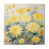 Wiese mit Wasserfarbe Chrysanthema Fliese (Vorderseite)