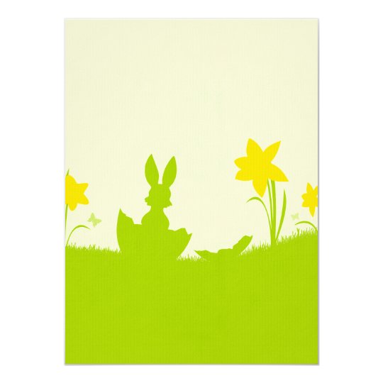 Wiese Osterhase Narzissen 14 X 19,5 Cm Einladungskarte