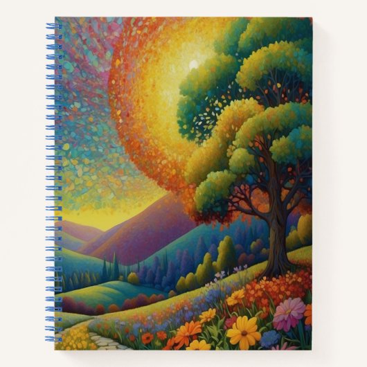 Wiese und Blumen Farbige Kunst Notizblock (Vorderseite)
