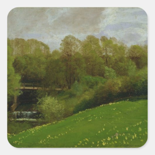 Wiese und Wald, 1895 Quadratischer Aufkleber (Vorderseite)