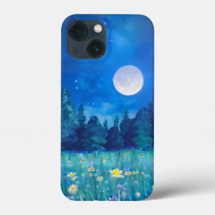 Wiese und Wald unter Vollmond Case-Mate iPhone Hülle