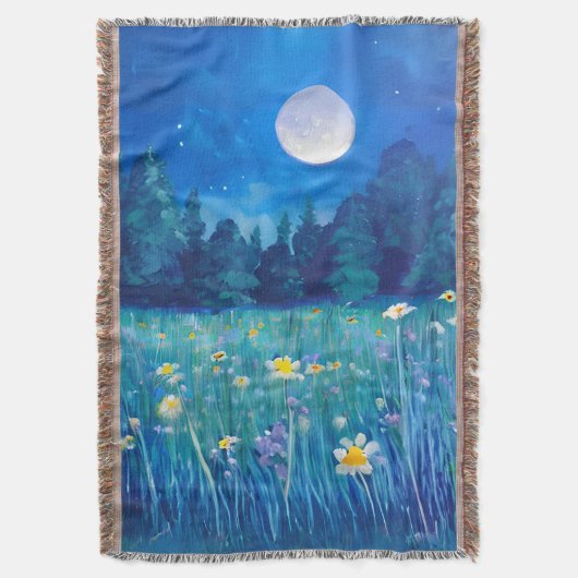 Wiese und Wald unter Vollmond Decke (Vorderseite Vertikal)