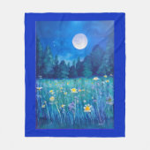 Wiese und Wald unter Vollmond Fleecedecke (Vorderseite)