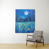 Wiese und Wald unter Vollmond Wandteppich (Beispiel)