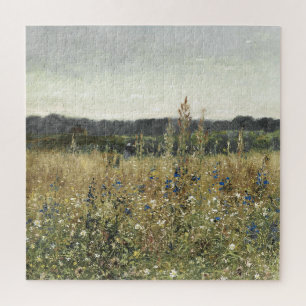 Wiese, vintage Öl auf Leinwand, feine Kunst Puzzle