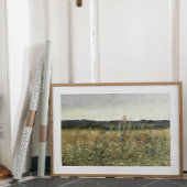 Wiese, Vintages Öl auf Leinwand, Kunst Poster