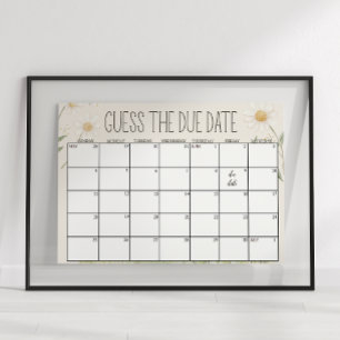 Wiesen-Bauernhoftiere-Baby-Shower-Ratspiel-Datum-S Poster
