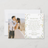 Wiesen Blume Farbenfrohe Wildblume Hochzeit Foto Dankeskarte (Vorderseite)