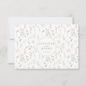 Wiesen Blume Farbenfrohe Wildblume Hochzeit Foto Dankeskarte (Rückseite)