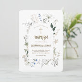 Wiesen-Blume rahmen Taufe Einladung (Stehend Vorderseite)