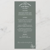 Wiesen-Blume Sirocco Green Wedding Menu Menükarte (Vorderseite)