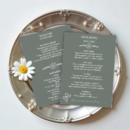 Wiesen-Blume Sirocco Green Wedding Menu Menükarte