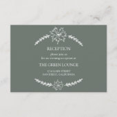 Wiesen-Blume Sirocco Grüne Hochzeitsempfang Begleitkarte (Vorderseite)