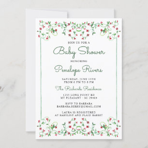 Wiesen-Blumen-Grandmillennial-Vintage-Baby-Shower Einladung