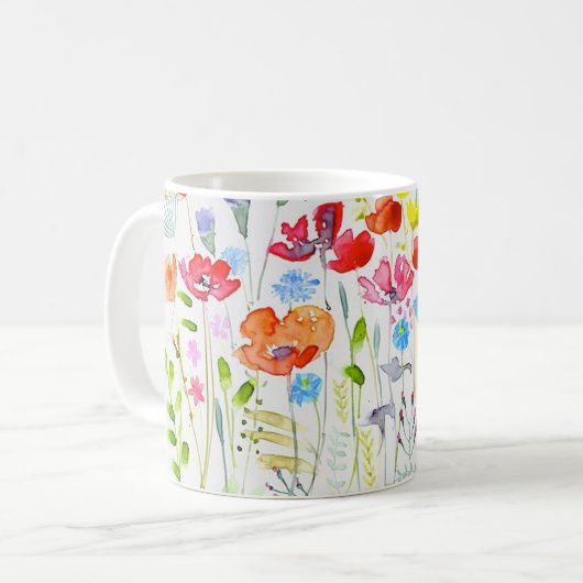 Wiesen-Blumen Kaffeetasse (Vorderseite Links)