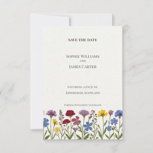 Wiesen-Blumen-Save-the-Date-Karte Save The Date (Vorderseite)