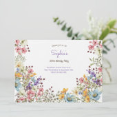 Wiesen farbenfrohe Blume Erwachsene Einladung zum  (Stehend Vorderseite)