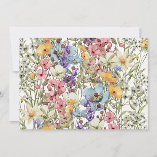 Wiesen farbenfrohe Blume Erwachsene Einladung zum  (Rückseite)