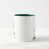 Wiesen-Lerche 2 versah Tasse mit grünem Innenraum (Mittel)