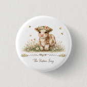 Wiesen-Melodie-Kuh-Papierteller Button (Vorderseite)
