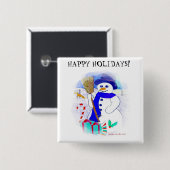 Wiesen-Schneemann Button (Vorne & Hinten)