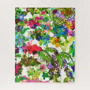 Wiesen Sommerblüten Botanischer Garten Wasserfarbe Puzzle