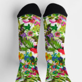 Wiesen Sommerblüten Botanischer Garten Wasserfarbe Socken (Oben)