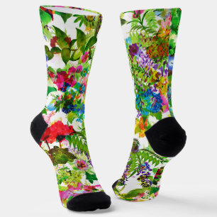Wiesen Sommerblüten Botanischer Garten Wasserfarbe Socken