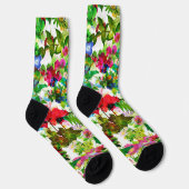 Wiesen Sommerblüten Botanischer Garten Wasserfarbe Socken (Rechts)