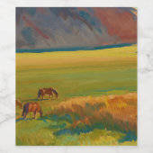 Wiesen und Pferde von Maynard Dixon Weinetikett (Einzelnes Label)