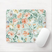 Wiesen-Wasserfarben-Blumenmuster in Blau Mousepad (Mit Mouse)