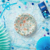 Wiesen-Wasserfarben-Blumenmuster in Blau Pappteller (Party)
