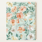 Wiesen-Wasserfarben-Blumenmuster in Blau Planer (Rückseite)
