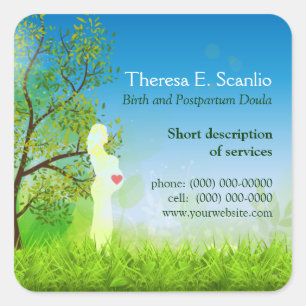 Wiesen-Weg Doula Hebamme fördernd Quadratischer Aufkleber