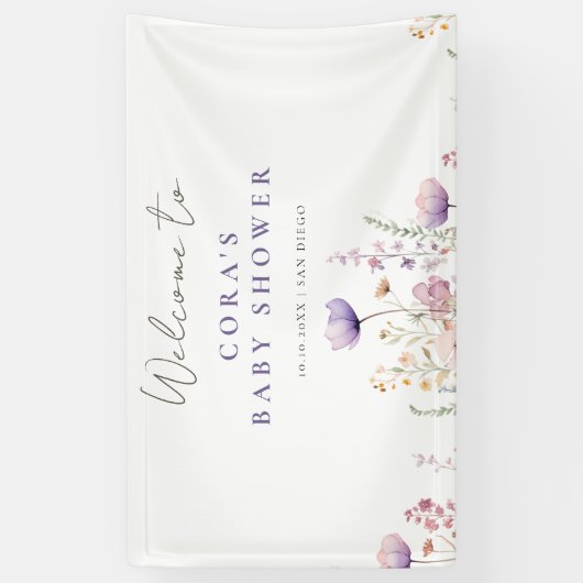 Wiesen-Wildblume-Kinderdusche Banner (Vertikal)