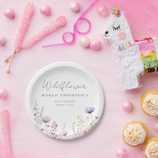 Wiesen-Wildblume-Kinderdusche Pappteller (Party)