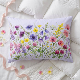 Wiesen-Wildblumen-Aquarelle Dekokissen