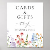 Wiesen-Wildblumen-Hochzeitskarten und Geschenke Sc Poster (Vorne)