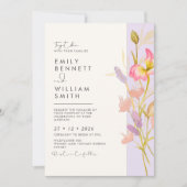 Wiesen Wildblumen Moderne Boho Rustikale Hochzeit Einladung (Vorderseite)