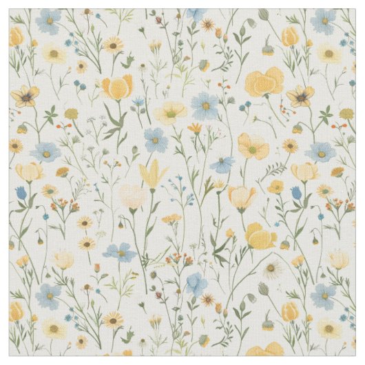 Wiesen-Wildblumen-Streuung Stoff (Nahaufnahme)