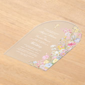 Wiesenblumen-Bogen-Hochzeit Acryleinladungen (Ablage )