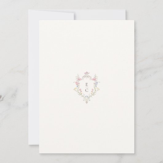 Wiesenblumen Frühling Sommer Botanische Hochzeit Einladung (Rückseite)